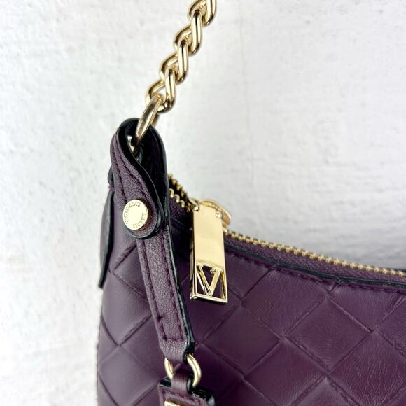 Victoria's Secret Genuine Leather Shoulder Bag – Purple Patchwork, Gold Chain‎ - Picture 4 of 8